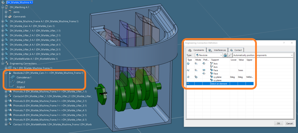 Kinematics in CATIA <strong>3D</strong>EXPERIENCE – Marble lifter with Engineering Connection” class=”wp-image-18121″/></a><figcaption>Click image to enlarge</figcaption></figure></div>



<div style=